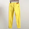 Herr jeans för fyra säsonger bekväma gula denim män mode casual classic stil smala byxor manliga märke avancerade stretch pantsmen's