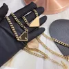 Colar de 2 cores de designer de luxo triângulo graduado tênis assimétrico colares para mulheres corrente banhado a ouro 18 quilates joias de aço inoxidável