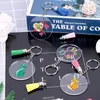 Клайны устанавливают акриловые прозрачные круги Blanks Tassels Tassels Keyring Jump Ring