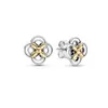 925 Pounds Silver New Fashion Charm for Pandora 2023 Mother's Day Series Earrings White Copper Two-color Flower Earrings Earrings Female Earrings