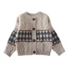 Cardigan 312 Y Automne Enfants Vêtements pour adolescents Unique Poitrine Filles Pull Garçons Cardigans Tricoté Coréen Enfants Ras Du Cou 230310