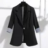 Damespakken lente en herfst stijlvolle dames blazer jas casual button rapel zakelijk kantoor dame suit jas los fit dames