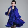 Women's Fur & Faux Winter 2023 Fashion Mink Poncho Cape Colete Feminino Bridal Wedding Shawl Women Luxury Vest Coats 12color S4295