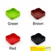 Silikon Ashtray Mini Portable Shatterproof EcoFriendly Square AshTray 9 Colors Home Coffee Shop Bar Hotel Men AshTray