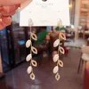 Dangle Earrings Korean 2023 Fashion Vintage Glossy Arc Bar Long Thread Tassel Drop For Women Silver Color Pearl Jewelry Hanging