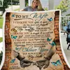 Blankets Flannel Throw Blanket To My Daughter Or Son Letter Printed Quilts Dad Mom For Daughter's Air Mail Encourage And Love