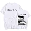 Mens Tshirts Anime Drift AE86 Initial D Double Sided Tshirt Oneck Kort ärmar Summer Casual Unisex R34 Skyline GTR JDM MANGA T SHIRTS 230310