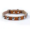 Colliers de chat laisse Traumdeutung chats Rivet rond collier en cuir véritable pour animaux de compagnie chien accessoires animaux fournitures Katzenhalsband