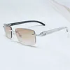 58 % Sonnenbrille Luxusmarke Designer Herren Carter Brille Holzrahmen Weiß Schwarz Büffelhorn Sonnenbrille Modefans Holzbrille Kajia Neu