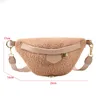 Midjepåsar Casual Plush Crossbody for Women Fanny Pack Simple Travel Phone Purse Stor lammull Banana Hip Belt 230310