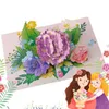 Carte regalo Creative PopUp Flower Card Biglietto di auguri 3D per compleanno Festa della mamma Festa del papà Laurea Anniversario di matrimonio Guarisci simpatia Z0310