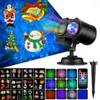 Set UK Plug projecteur de lumière de Noël rotatif IP44 lampe de Noël étanche avec cartes commutables pour cour