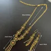 Halskette Ohrringe Set Dubai Schmuck äthiopische Goldfarben Sets für Braut Saudi Arabisch Afrika Geschenke Frauen Hochzeit Halskette/Ohrringe