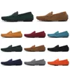 mens women Casual Shoes Leather soft sole black white red orange blue brown comfortable outdoor sneaker 012