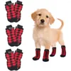 Chien vêtements 4 pièces antidérapant longue durée de vie décoratif extérieur intérieur griffe impression chaussettes pour animaux de compagnie cheville fournitures