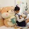 Nuovo giocattolo peluche Akita Dog Plushing all'ingrosso carino grande shiba inu sleep slmow tazza di tazza di tazza di latte tazza di latte di latta