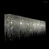 Lustres de luxe LED salle à manger rectangulaire K9 lustre en cristal brillant île Villa vivant éclairage décoratif