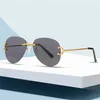 Gafas de sol de diseñador para hombres y mujeres en la playa 20% de descuento Gafas de sol de moda sin marco de sapo grande Kajia