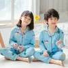 Pajamas Children Cartoon Short Sleeve Shorts Nightwear Baby Girls Fashion Cute Print Pijamas Set Boys Long Sleeve Pajamas 2Pcs 230310