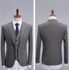 Herenpakken Koreaanse stijl Slim Fit Mens Office Casual Pak Simple Solid Color Single-Breasted Blazer Vestbroek Drie-delige