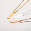 Naszyjniki wiszące długie pionowy naszyjnik barowy damskie nakładanie biżuterii łańcuch ze stali nierdzewnej sztyft collier femme 2023