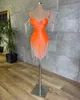 Sport Arrival Orange Short Prom Dresses Crystals Tassel Sweetheart Women Tail Party Evening Gowns Custom Made 230310 2024 Hot Sale