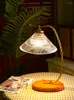 Bordslampor American Medieval Luxury Glass Lamp LED E27 Vintage Retro Desk Lights Bedroom Bedside Bakgrund Kaffe Studie Cafe El