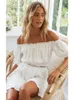 Tweede stukjurk Zomerset Boheemian Casual Beach Rooks 2pcs Sets Lace Off Shoulder Crop Tops en Short Glodeed Rok 230310