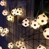 Strings Licg Soccer Balls Luzes de cordas 10 LED Gruscro de futebol quarto casa de casamento de casamento decorativo de natal