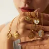 Vintage Twisted Chain Titan Herz Halskette Damen Edelstahl Zirkon Herz Anhänger 18k Gold Gliederkette Halsketten Geschenk Schmuck für Damen
