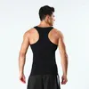 Hommes débardeurs mode 2023 été actif Fitness Nylon ventre en Shaper solide maigre collants hommes Compression hommes vêtements