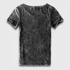 Herren T-Shirts Zecmos Vintage schwarzes T-Shirt Männer China Größe Mode stark gewaschen für Slim Fit V-Ausschnitt Top T-Shirts Männlich Kurzarm