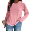 Women's T-Shirt Women Fashion Spring Autumn Casual Long Sleeve T-shirt Solid Color Loose Blouse Ladies Fashion Deep V-neck Shirt Tops