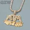 Hip Hop Iced Out Bling Letter ATM Pendant Necklaces Addicted to Money Rapper 18K Real Gold Plated Charms For Women Men Miami Hiphop Grunge Punk Jewelry gifts Bijoux