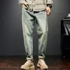 Erkek kot pantolon için kstun kstun gevşek fit harem vintage kıyafetler moda cepleri patchwork büyük pantolonlar büyük boy 42 230310