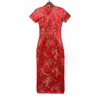 Ethnische Kleidung Frauen und große Größe 6xl Vintage Chinese Traditionelle Kleidung langes schlankes Cheongsam Qipao Red Bride Hochzeit formale Kleidungsstücke