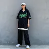 Män s casual skjortor män kort ärm vintage mode streetwear kläder hip hop v hals baseball outwear koreansk stil harajuku leisure skjorta 230309
