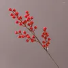 Fleurs décoratives Fleur Artificielle Berry Rouge Faux Plantes Année Festive Fête Fournitures Décorations Pour La Maison Bureau Chambre Décorer DIY Mariage