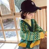 Cardigan Spring Autumn Autumn Girls Boys Green Sweater Children Clothing Jetting Kids Kids Compley Children's Disual Thups lebed 230310