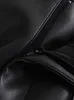 Женские брюки Capris Lautaro весенняя осень осенний черные мягкие кожаные брюки Женщины с застежкой на молнии. Случайные элегантные брюки с прямыми ногами 230310