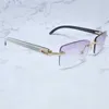 A115 RIMLESS SESデザイナーカータースクエアホワイトブラックバフグラス