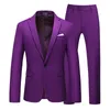 Men's Suits & Blazers 2023Men's Two-piece Fashion Slim Blazer Pants Business Casual Workwear Groom Wedding Dress Suit