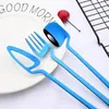 Dinnerware Sets Blue Cutlery Set 24Pcs 18/10 Stainless Steel Dinner Fork Knife Spoon Luxury Tableware Kitchen Flatware