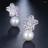 Stud -oorbellen 2023 Elegante zirkoonster voor vrouwen sierlijke dagelijkse kubieke zircona schattig meisje oorrang vrouwelijk feest bruiloft sieraden