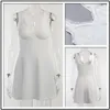 Casual Dresses Townlike White V Neck Spaghetti Strap Club Party Sexig Women Summer Backless Lace Mini A Line 230309
