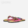 Slippers gemengde kleur kristal splicing clip teen flip flops mannen mode multicolor strass Comfort groot formaat 38-46 rome sandaal