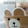 Storage Baskets Eco-Friendly Cartoon Rattan Cat Dog Pet Nest Hand-Woven Breathable Basket Round for All Seasons Laundry Basket Toys Storage Box 230310