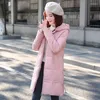 Women's Trench Coats 2023 Winter Parkas Women Down Cotton Jacket Fashion Mid-length Hooded Slim Cotton-padded Warm Parka Female Outwear