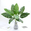 Flores decorativas verdes de plantas plásticas de folha artificial verde decorações ao ar livre decorações escutelárias árvores tropicais folhas falsas ou bom