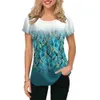 女性用Tシャツ2022新しい女性用Tシャツマンダラプリントレディース衣料品ストリートウェアトップスレディースティールーズ特大Tシャツ6xl